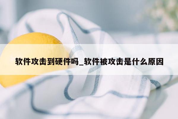 软件攻击到硬件吗_软件被攻击是什么原因