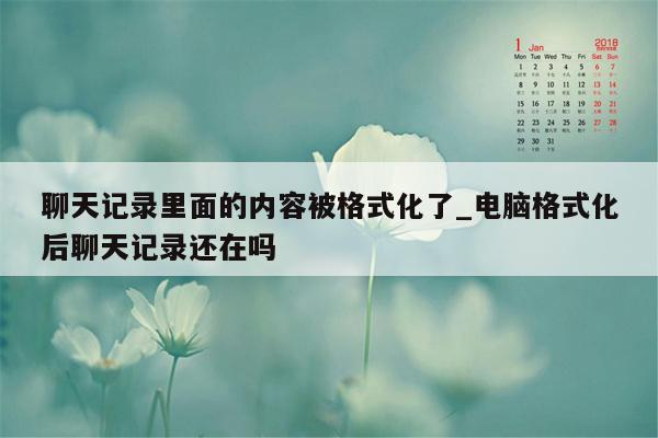 聊天记录里面的内容被格式化了_电脑格式化后聊天记录还在吗