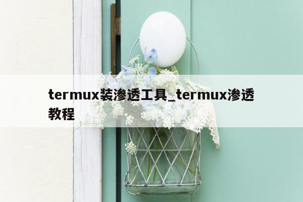 termux装渗透工具_termux渗透教程