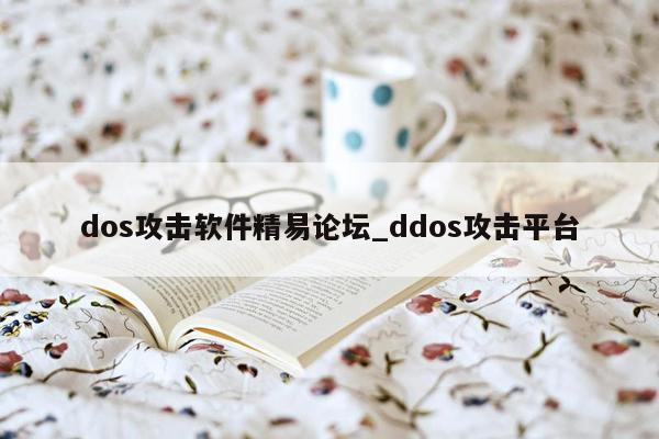 dos攻击软件精易论坛_ddos攻击平台