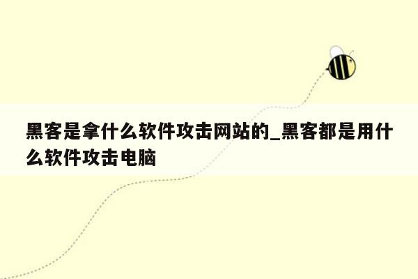 黑客是拿什么软件攻击网站的_黑客都是用什么软件攻击电脑