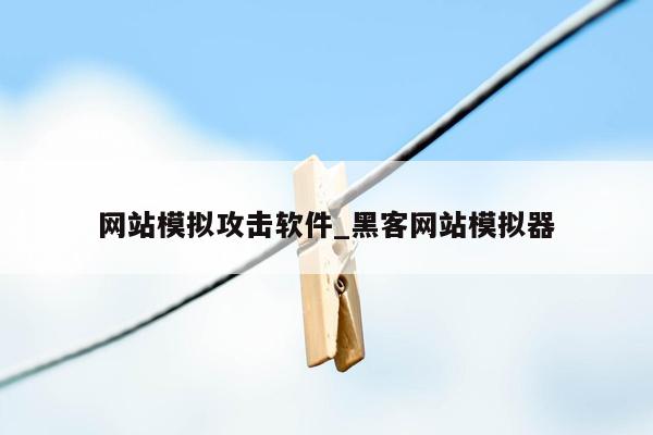 网站模拟攻击软件_黑客网站模拟器