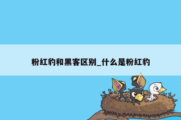 粉红豹和黑客区别_什么是粉红豹