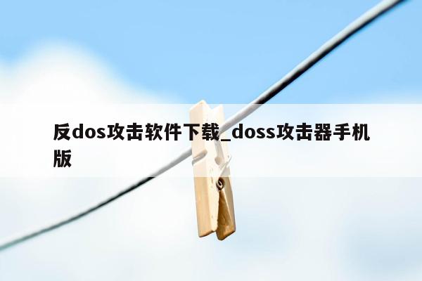 反dos攻击软件下载_doss攻击器手机版