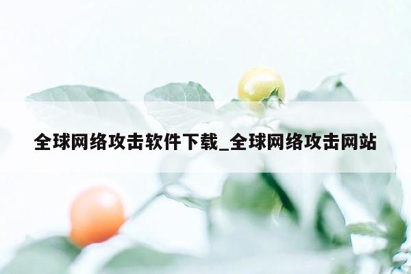 全球网络攻击软件下载_全球网络攻击网站