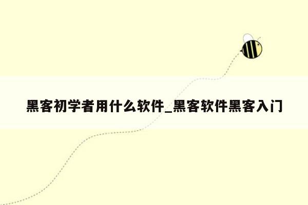 黑客初学者用什么软件_黑客软件黑客入门