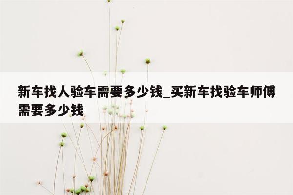 新车找人验车需要多少钱_买新车找验车师傅需要多少钱