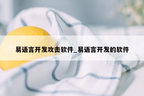 易语言开发攻击软件_易语言开发的软件