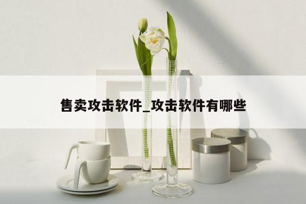 售卖攻击软件_攻击软件有哪些