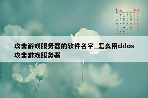 攻击游戏服务器的软件名字_怎么用ddos攻击游戏服务器