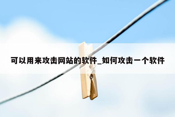 可以用来攻击网站的软件_如何攻击一个软件