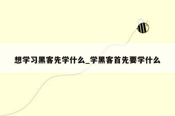 想学习黑客先学什么_学黑客首先要学什么