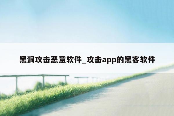 黑洞攻击恶意软件_攻击app的黑客软件