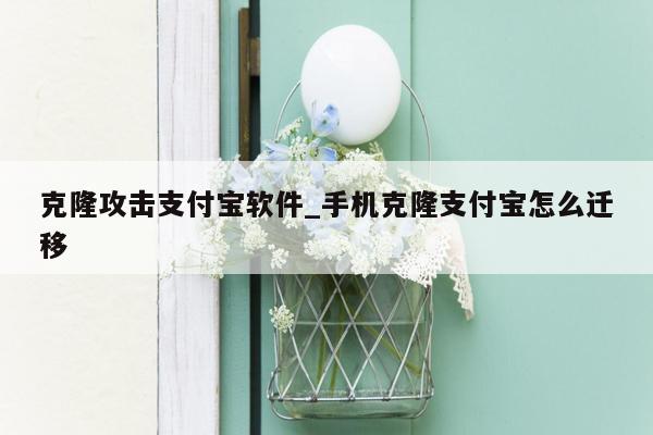 克隆攻击支付宝软件_手机克隆支付宝怎么迁移