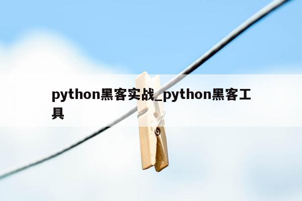 python黑客实战_python黑客工具