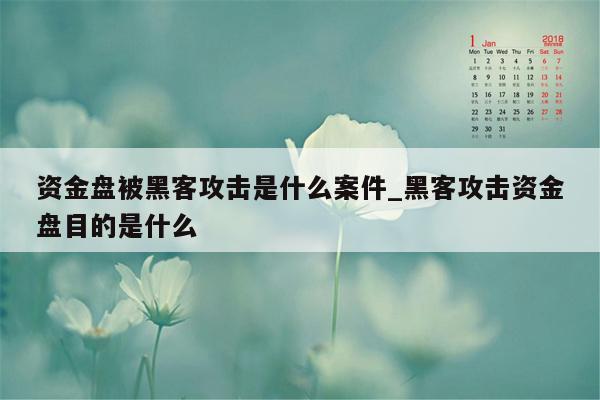 资金盘被黑客攻击是什么案件_黑客攻击资金盘目的是什么