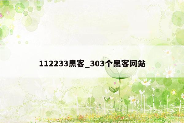 112233黑客_303个黑客网站