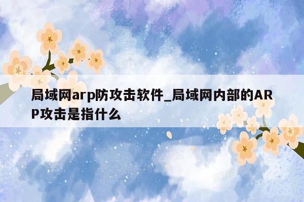 局域网arp防攻击软件_局域网内部的ARP攻击是指什么