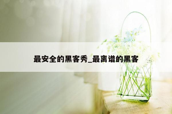 最安全的黑客秀_最离谱的黑客