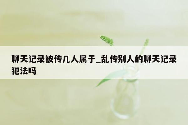 聊天记录被传几人属于_乱传别人的聊天记录犯法吗