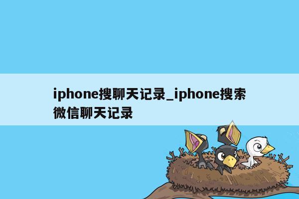 iphone搜聊天记录_iphone搜索微信聊天记录