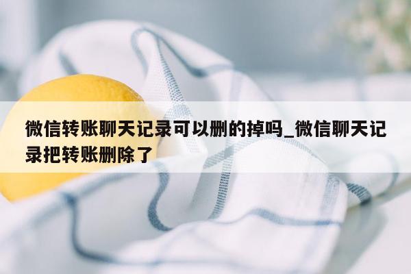 微信转账聊天记录可以删的掉吗_微信聊天记录把转账删除了