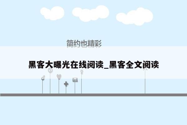 黑客大曝光在线阅读_黑客全文阅读