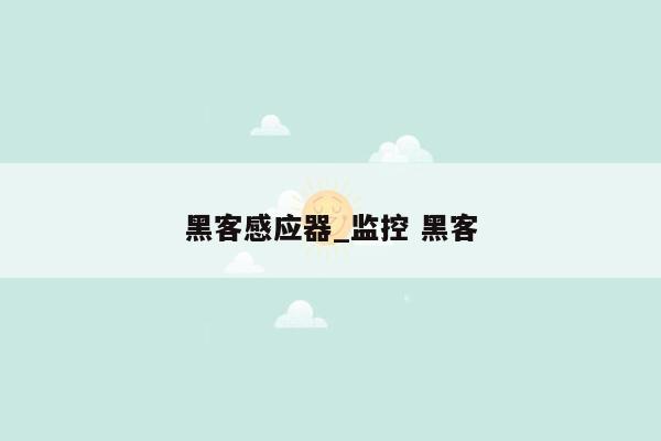 黑客感应器_监控 黑客