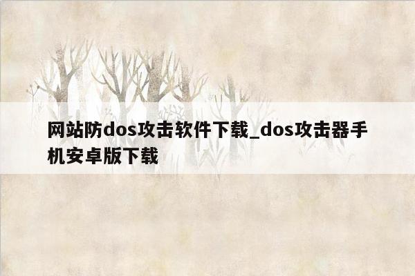 网站防dos攻击软件下载_dos攻击器手机安卓版下载