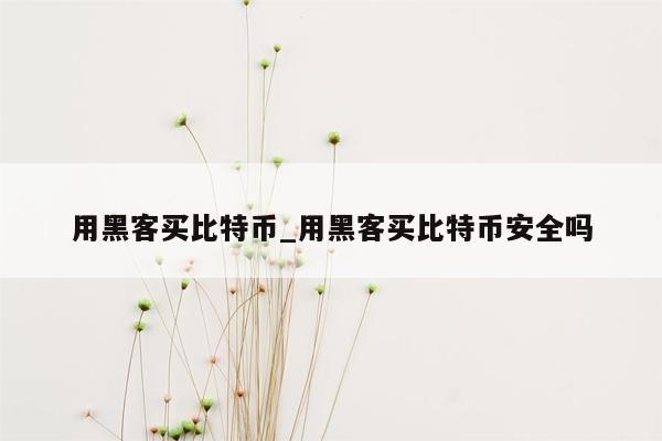 用黑客买比特币_用黑客买比特币安全吗