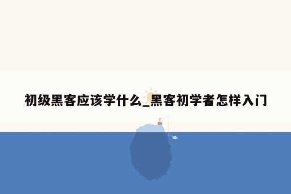 初级黑客应该学什么_黑客初学者怎样入门