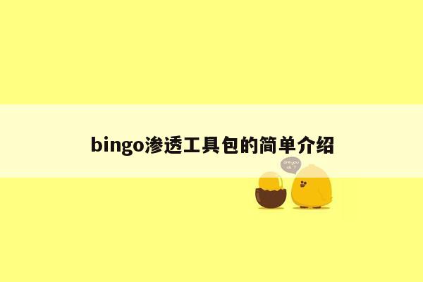 bingo渗透工具包的简单介绍