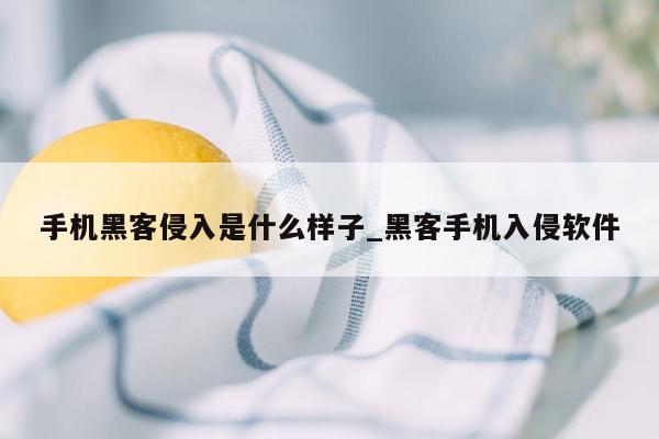 手机黑客侵入是什么样子_黑客手机入侵软件