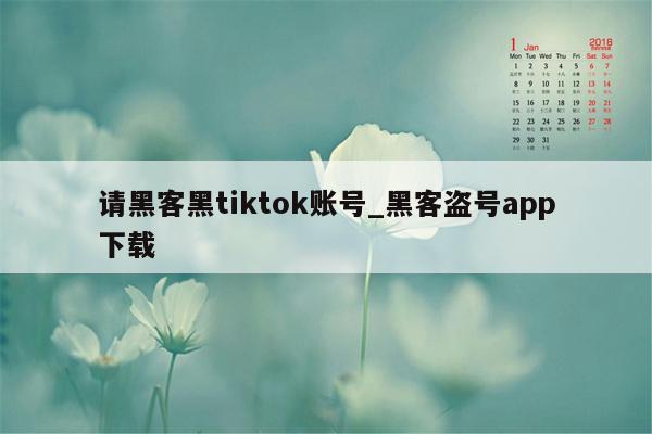 请黑客黑tiktok账号_黑客盗号app下载