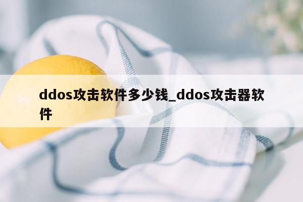 ddos攻击软件多少钱_ddos攻击器软件