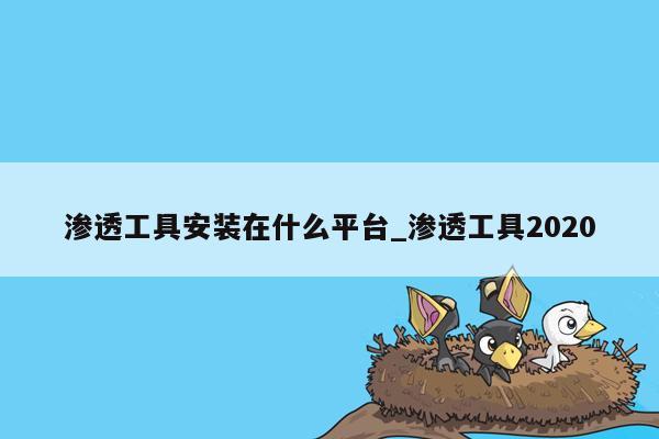 渗透工具安装在什么平台_渗透工具2020