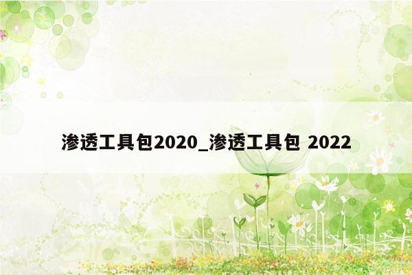 渗透工具包2020_渗透工具包 2022