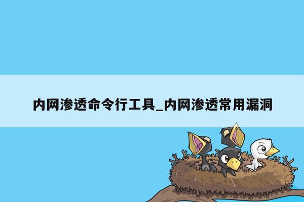 内网渗透命令行工具_内网渗透常用漏洞