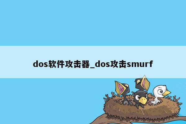 dos软件攻击器_dos攻击smurf