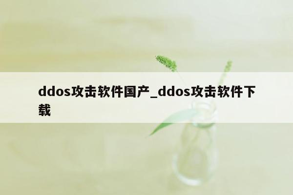 ddos攻击软件国产_ddos攻击软件下载