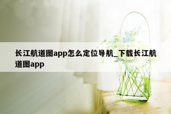 长江航道图app怎么定位导航_下载长江航道图app