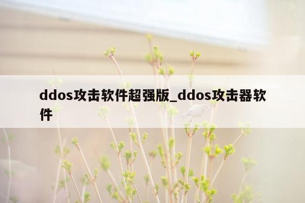 ddos攻击软件超强版_ddos攻击器软件