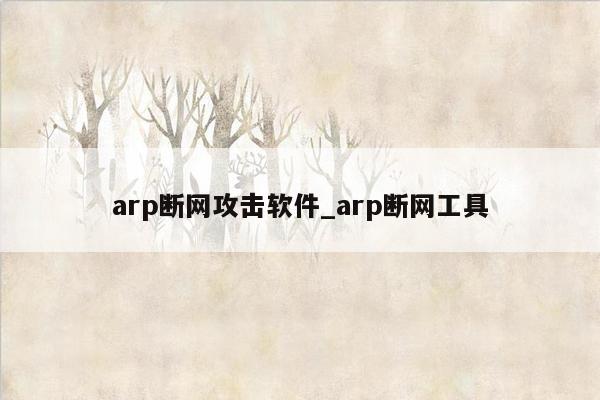 arp断网攻击软件_arp断网工具