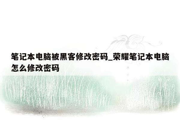 笔记本电脑被黑客修改密码_荣耀笔记本电脑怎么修改密码