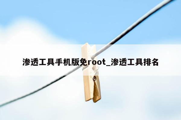 渗透工具手机版免root_渗透工具排名