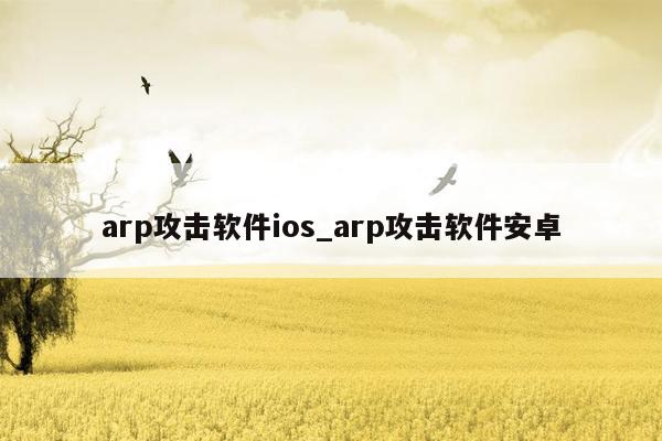 arp攻击软件ios_arp攻击软件安卓