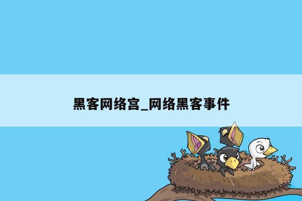 黑客网络宫_网络黑客事件