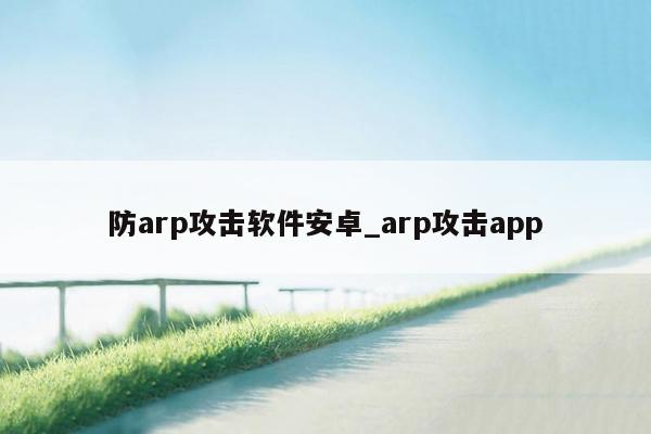 防arp攻击软件安卓_arp攻击app