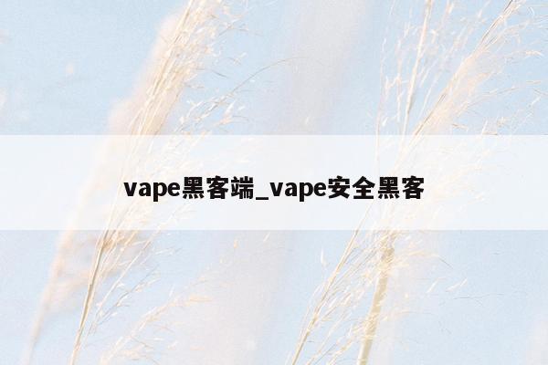 vape黑客端_vape安全黑客