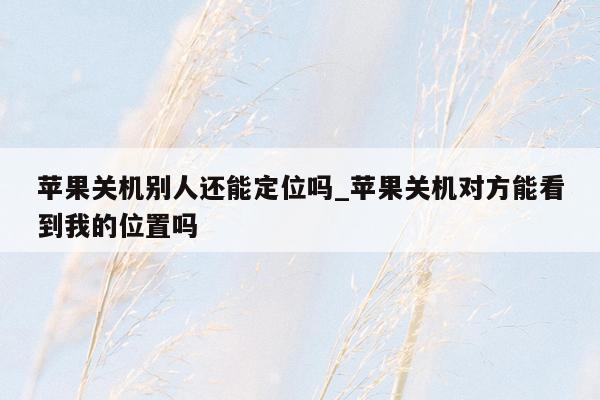 苹果关机别人还能定位吗_苹果关机对方能看到我的位置吗